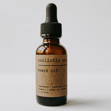 Load image into Gallery viewer, Beard oil in an amber bottle with glass dropper
