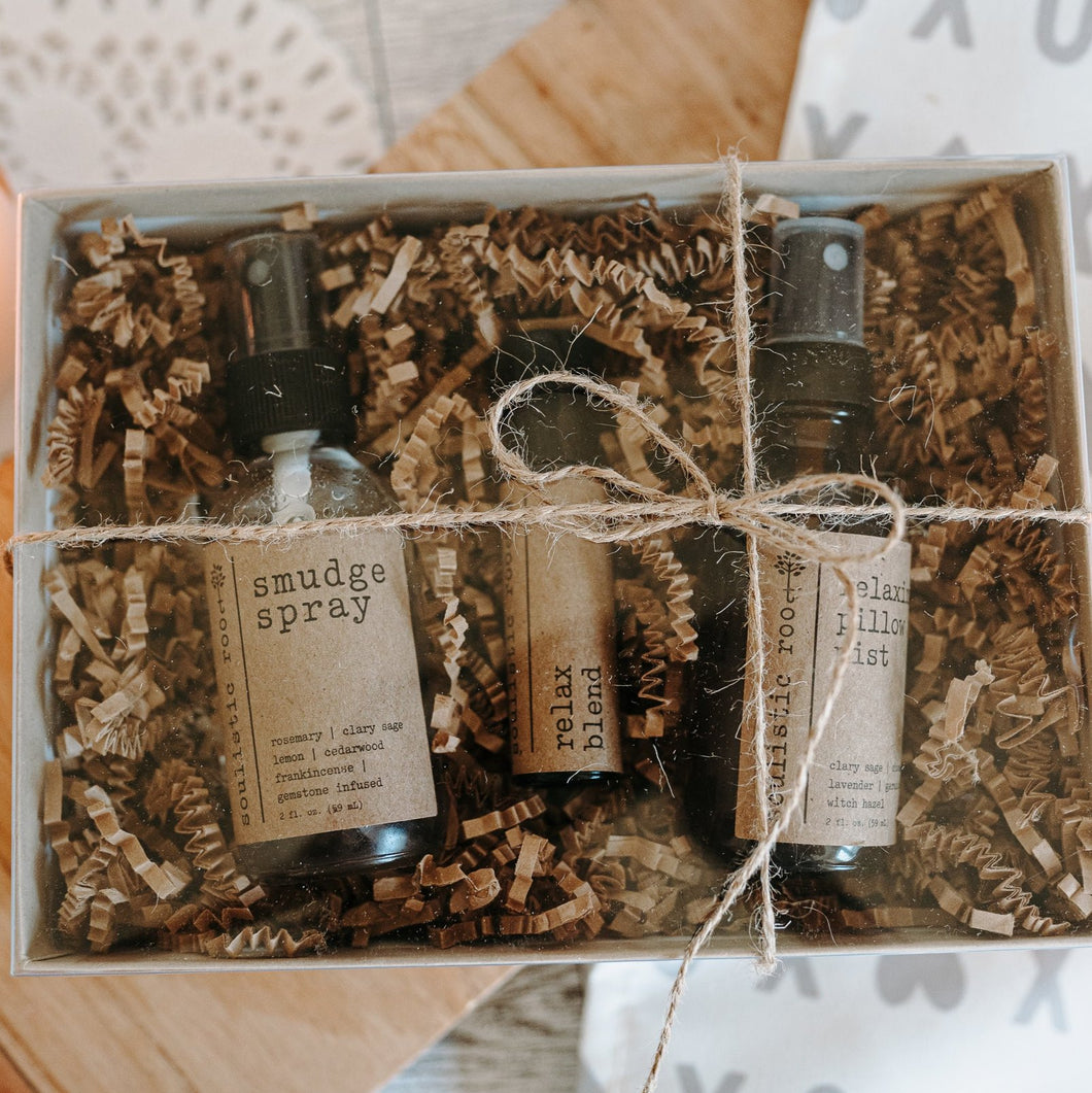 Gift Set- Smudge Spray, Pillow Spray & Relax Roller